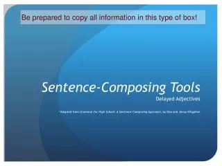 Sentence-Composing Tools