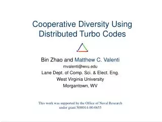 Cooperative Diversity Using Distributed Turbo Codes