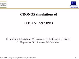 CRONOS simulations of ITER AT scenarios