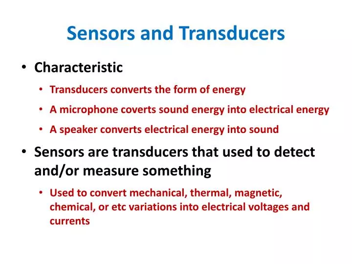 sensors and transducers