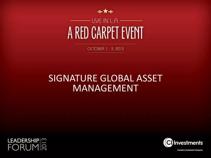 signature global asset management