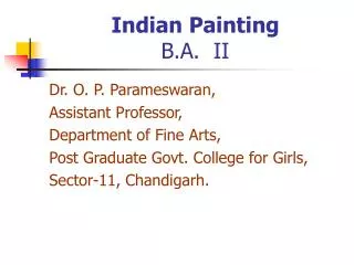 Indian Painting B.A. II