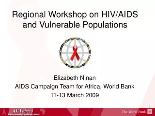 Regional Workshop on HIV/AIDS and Vulnerable Populations
