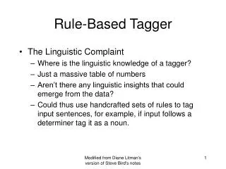 Rule-Based Tagger