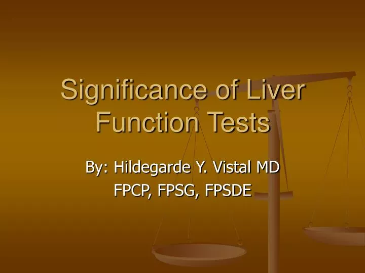 significance of liver function tests