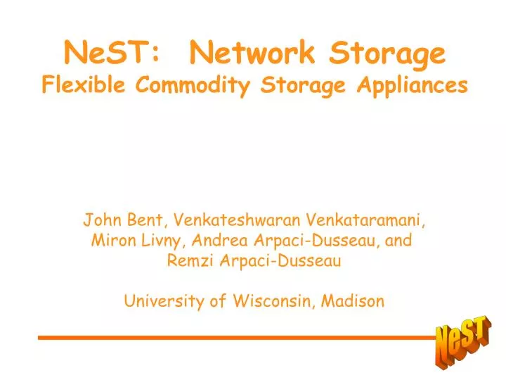 nest network storage flexible commodity storage appliances