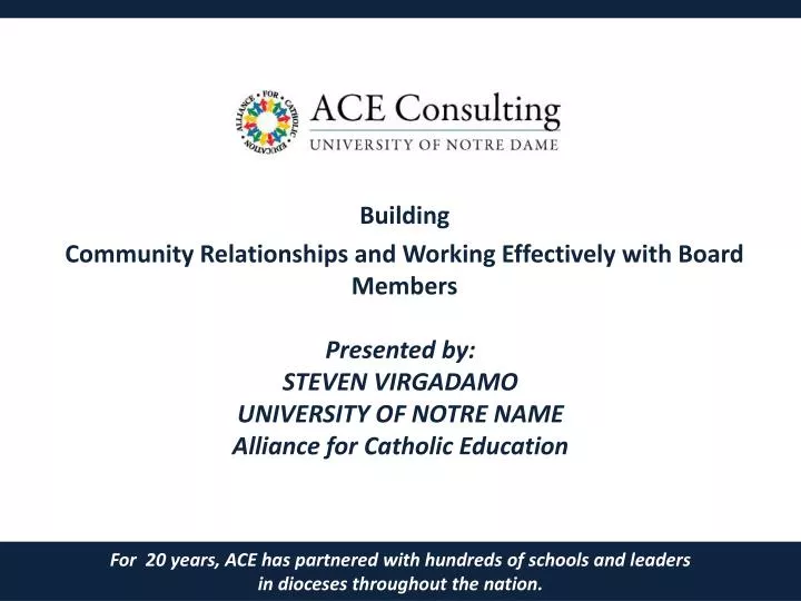 presented by steven virgadamo university of notre name alliance for catholic education