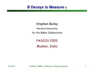 B Decays to Measure g