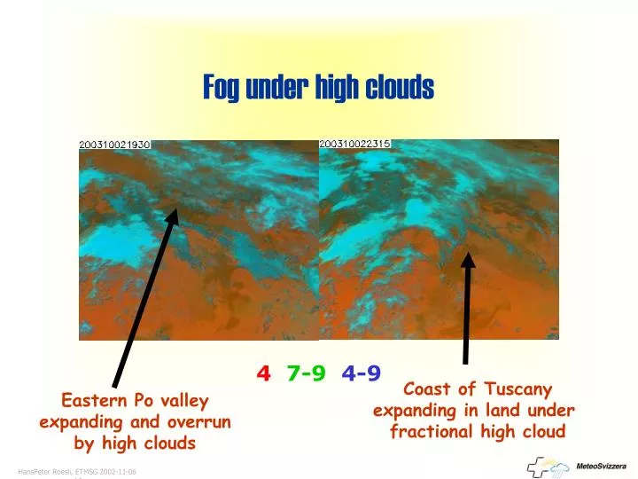 fog under high clouds