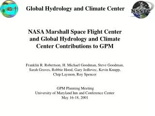 Global Hydrology and Climate Center