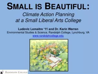 Small is Beautiful: Climate Action Planning at a Small Liberal Arts College
