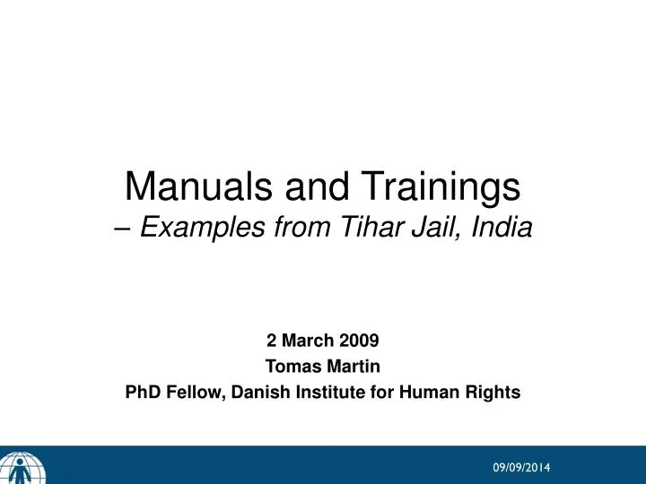 manuals and trainings examples from tihar jail india