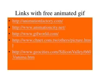 Links with free animated gif