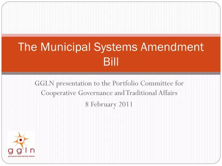 the municipal systems amendment bill