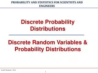 Discrete Probability Distributions Discrete Random Variables &amp; Probability Distributions