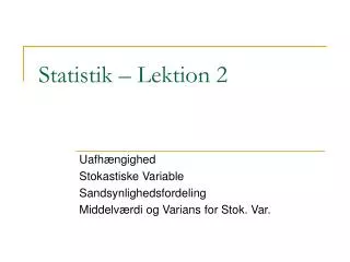 statistik lektion 2