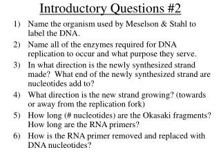 Introductory Questions #2