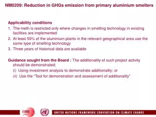 NM0209: Reduction in GHGs emission from primary aluminium smelters