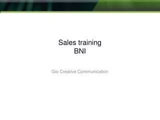 sales training bni