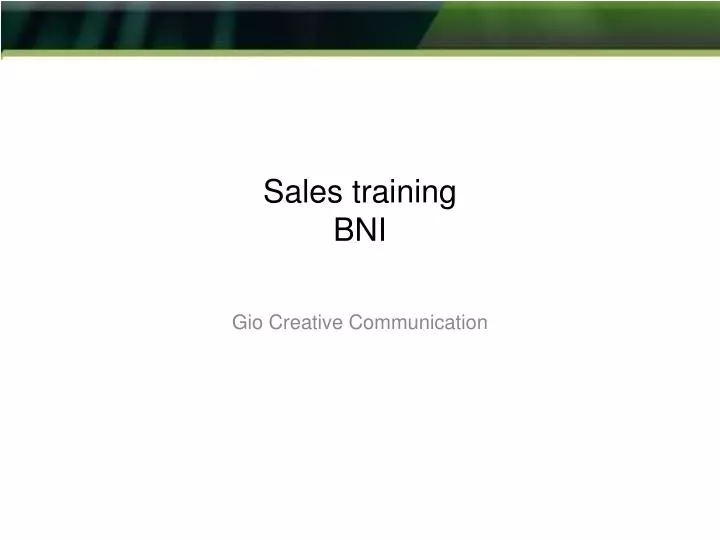 sales training bni