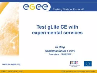 Test gLite CE with experimental services