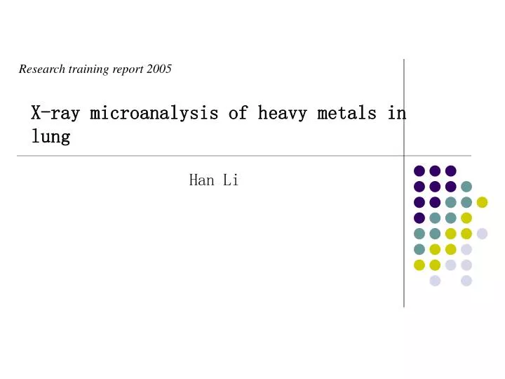 x ray microanalysis of heavy metals in lung
