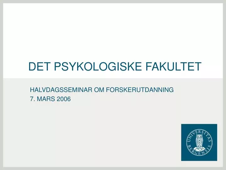 det psykologiske fakultet