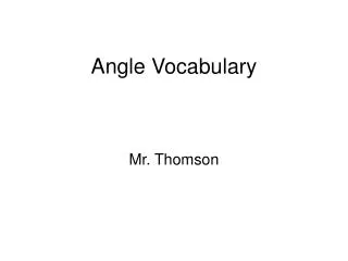 Angle Vocabulary