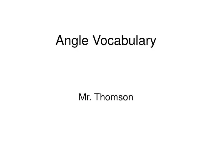 angle vocabulary