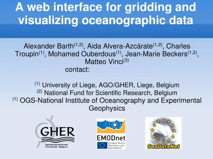 a web interface for gridding and visualizing oceanographic data