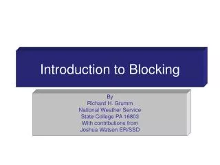 Introduction to Blocking