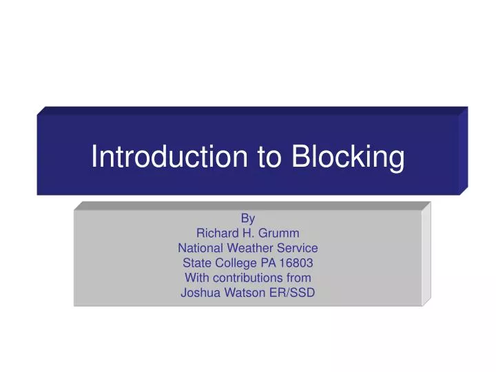 introduction to blocking