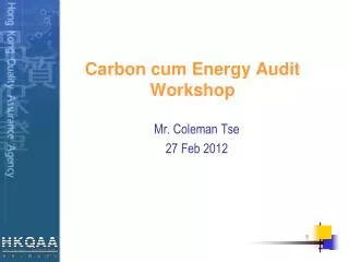 Carbon cum Energy Audit Workshop