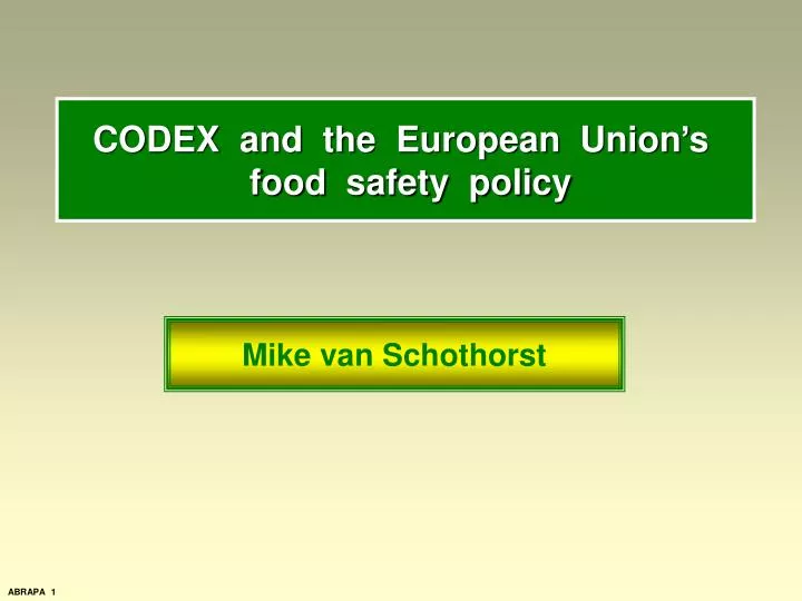 codex and the european union s food safety policy