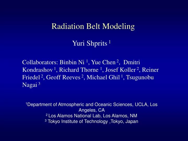radiation belt modeling