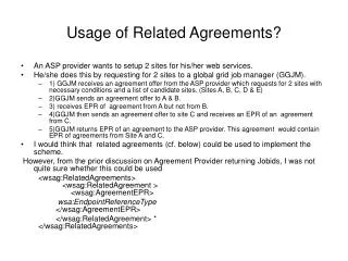 Usage of Related Agreements?
