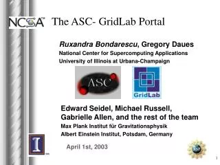 The ASC- GridLab Portal