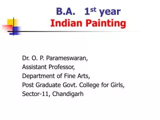 B.A. 1 st year Indian Painting
