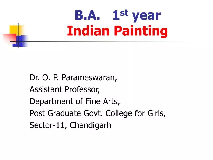 b a 1 st year indian painting