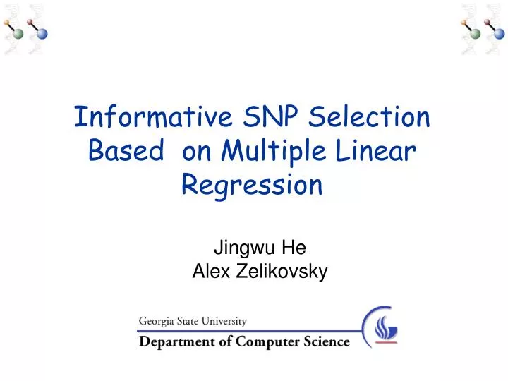 informative snp selection based on multiple linear regression