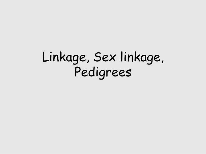 linkage sex linkage pedigrees