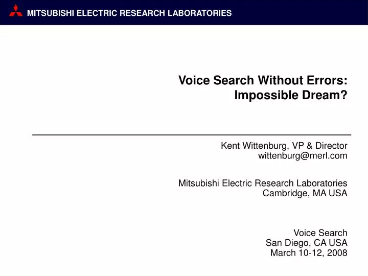 voice search without errors impossible dream