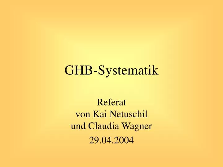 ghb systematik