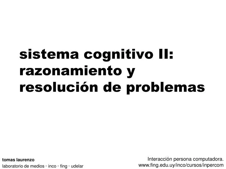 sistema cognitivo ii razonamiento y resoluci n de problemas