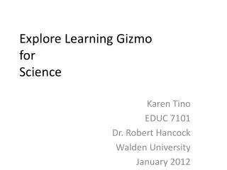 Explore Learning Gizmo for Science