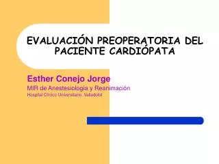 evaluaci n preoperatoria del paciente cardi pata