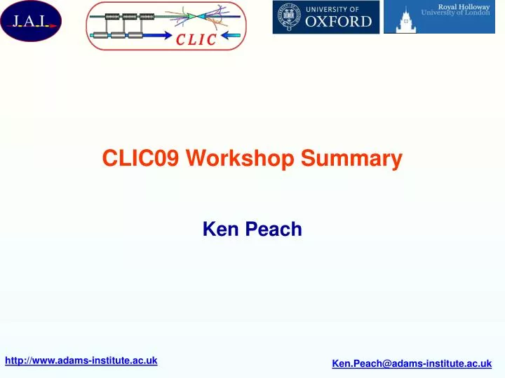 clic09 workshop summary