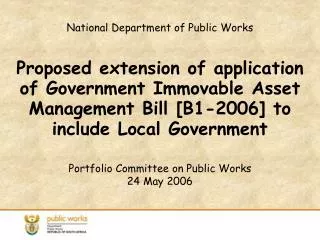Portfolio Committee on Public Works 24 May 2006