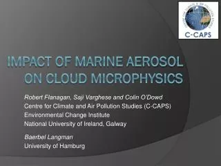 Impact of marine Aerosol on Cloud Microphysics