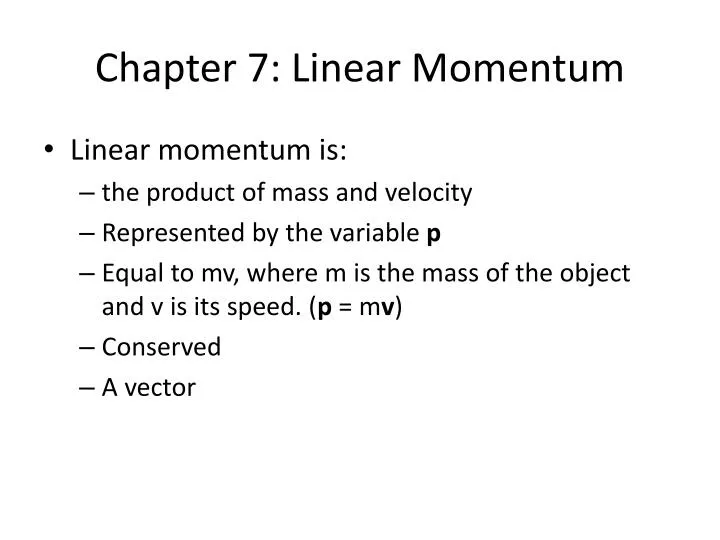 chapter 7 linear momentum